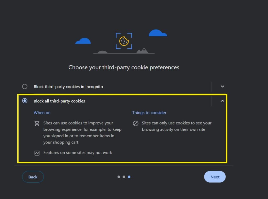 block third party cookies Chrome Browser Security Settings Hindi