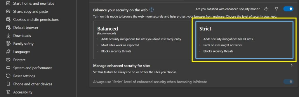 enhanced your security on web Edge Browser Security Settings Hindi
