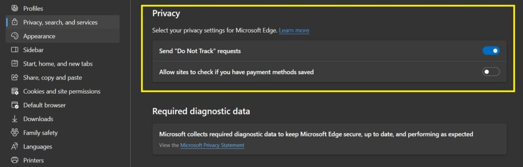 privacy Edge Browser Security Settings Hindi