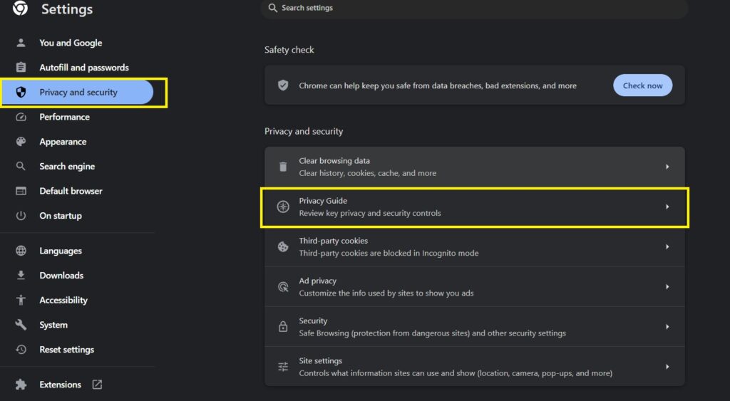 privacy guide Chrome Browser Security Settings Hindi